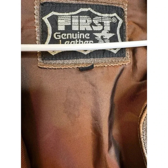 FIRST GENUINE LEATHER MEN’S JACKET SIZE XL Brown - Picture 11 of 14